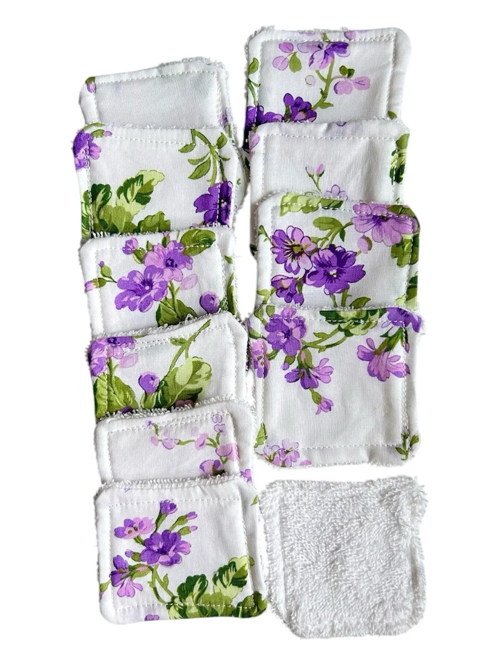 Hand Crafted Floral Eco Friendly Reusable 10  Makeup Remover Pads Cotton
